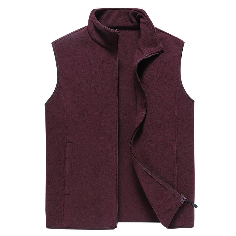 Herren Ärmellose Microfleece‑Weste mit Stehkragen und verdecktem Zweiwege-Reißverschluss Echoarchiv