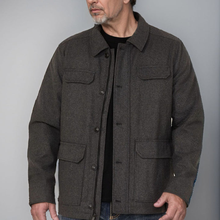 Herren Wolljacke mit funktionalen Taschen und modernem Schnitt Echoarchiv