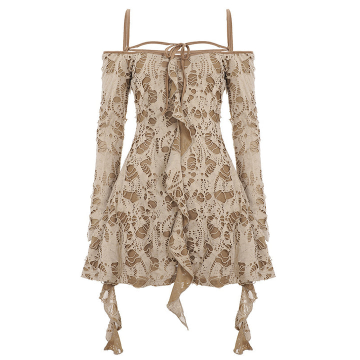 Damen Spitzenkleid mit Rüschendetails und Off-Shoulder-Design Echo Archiv