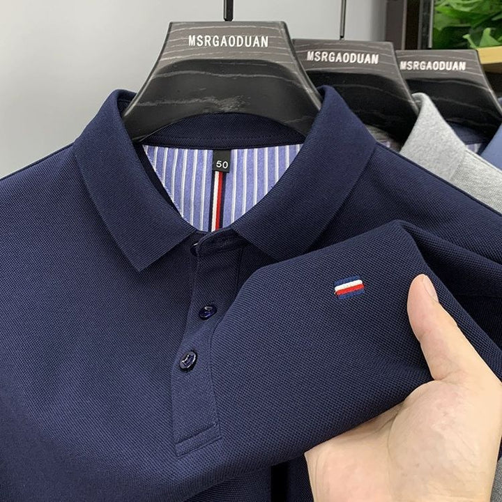 Herren Polohemd mit strukturiertem Stoff und modischem Kragen Echoarchiv