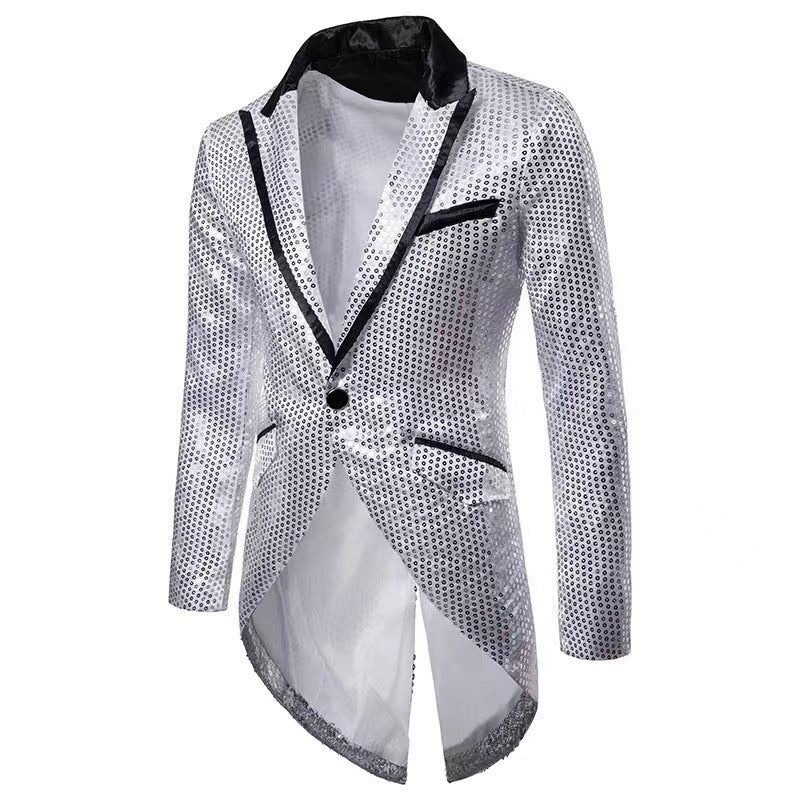 Herren modischer und glänzender Blazer mit schickem Schnitt Echoarchiv