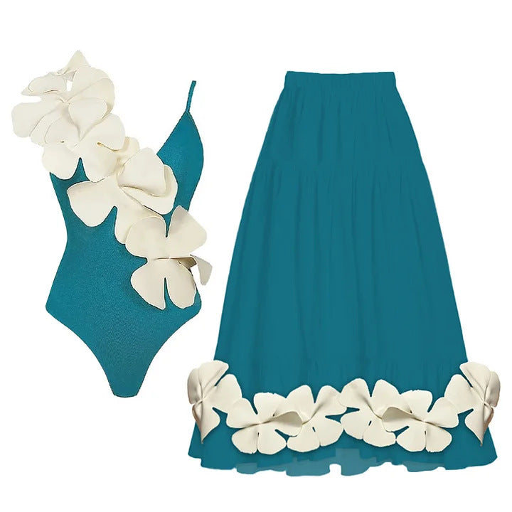 Damen eleganter Badeanzug mit floralem Design Echo Archiv
