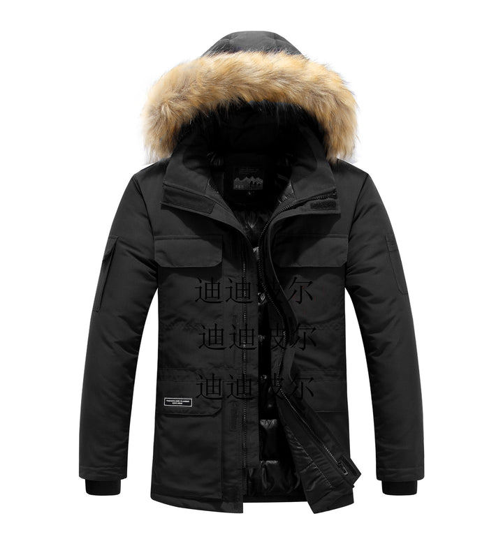 Herren Winterparka mit Kapuze, Kunstfellbesatz und multifunktionalen Außentaschen Echoarchiv