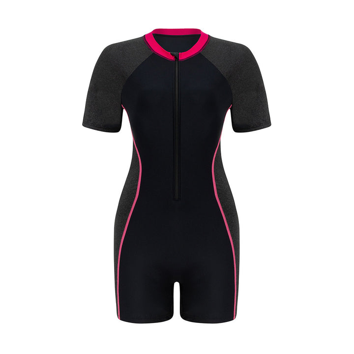 Damen Sportlicher Kurzarm-Schwimmanzug Echo Archiv