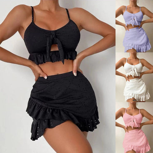 Damen Rüschen Crop-Top mit angesagtem Rock Echo Archiv