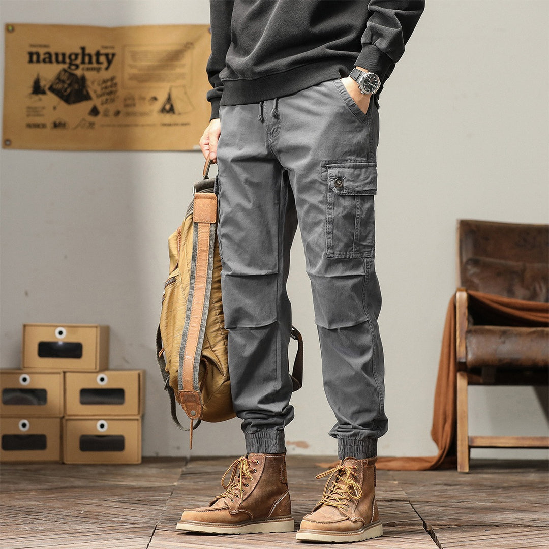 Herren Cargo-Joggerhose mit Kordelzug, Mehrfachtaschen & elastischen Bündchen Echoarchiv