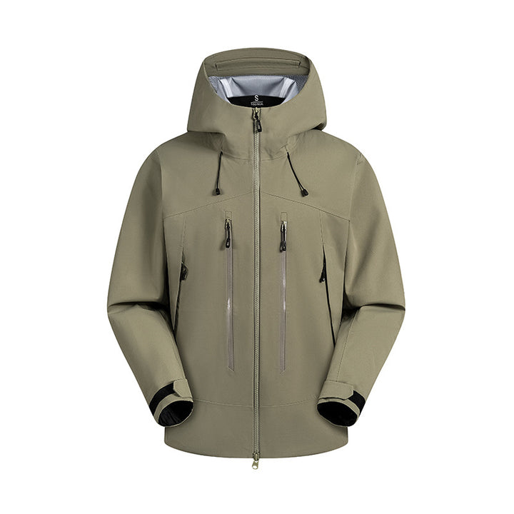 Herren wasserabweisende Funktionsjacke mit verstellbarem Kapuzensystem und mehrfachen Reißverschlusstaschen Echoarchiv