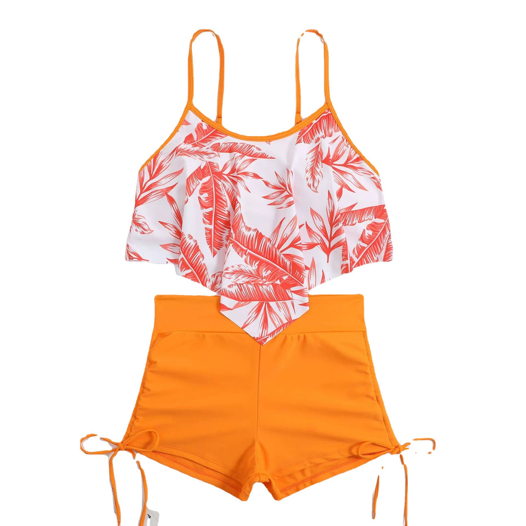 Damen Sportliches Tankini-Set mit Raffungen und verstellbaren Trägern Echo Archiv