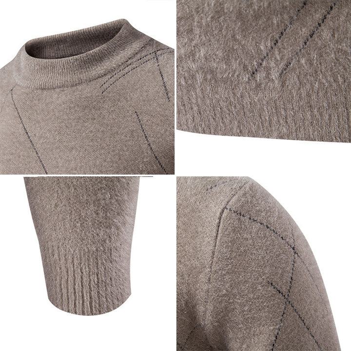 Herren Feiner Strickpullover mit modernem Zopfmuster Echoarchiv