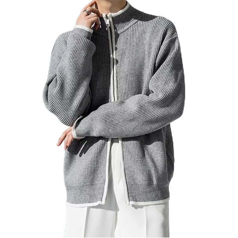 Herren Modische Strickjacke mit hohem Kragen Echo Archiv