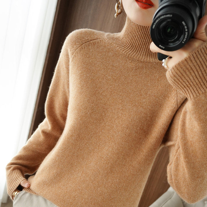 Damen Rollkragenpullover aus Kaschmir-Mix mit feiner Rippstruktur und überschnittener Schulter Echoarchiv