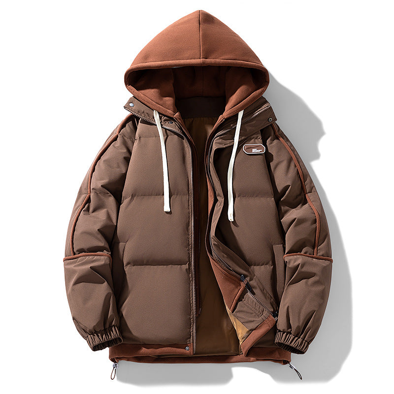 Damen Kurz geschnittene Steppjacke mit kontrastierender Fleece‑Kapuze und Kordelzug Echo Archiv