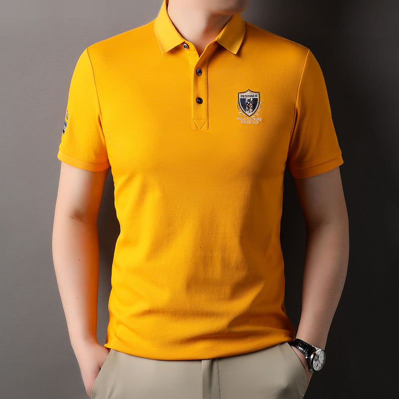 Herren Polohemd mit hochwertiger Piqué-Oberfläche und eleganter Stickerei Echoarchiv