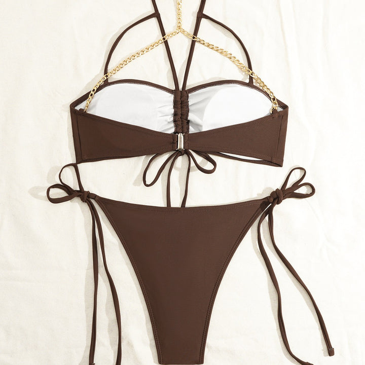 Damen Hochwertiger Bikiniset mit raffiniertem Ketten-Detail Echo Archiv