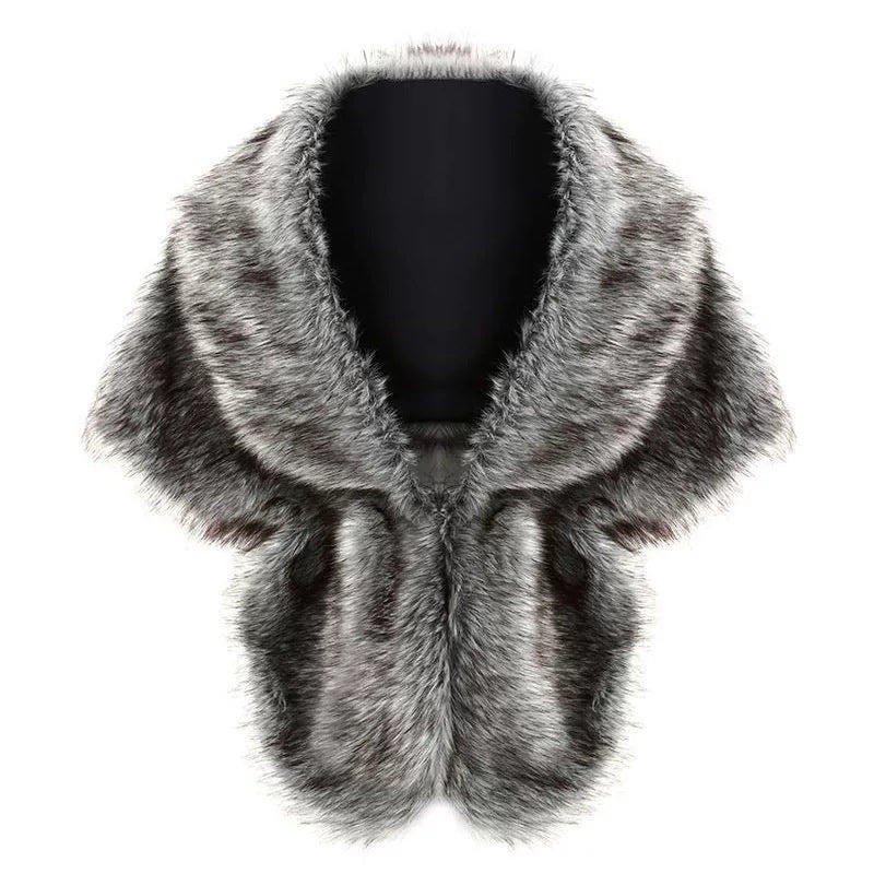 Damen elegante Kunstpelz-Schulterstola im Capelet‑Schnitt Echo Archiv