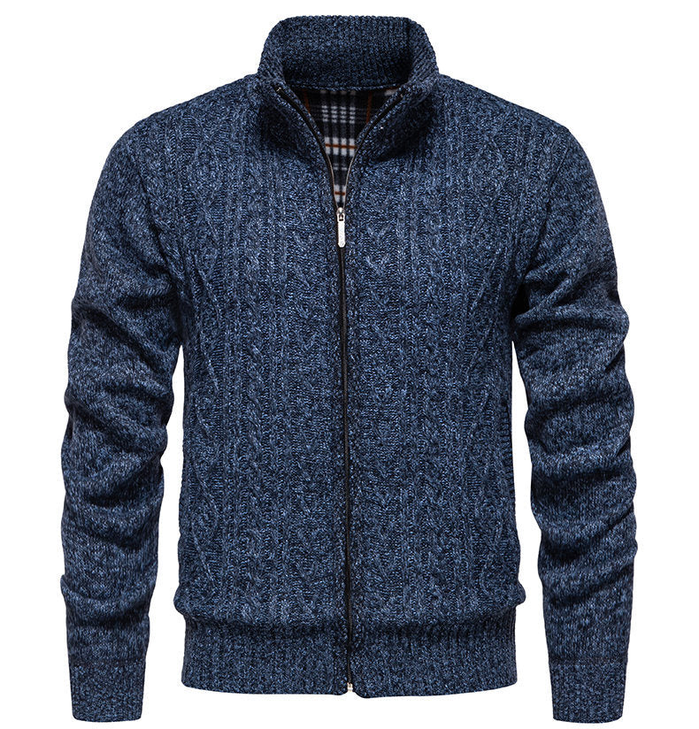 Herren Strickjacke mit hohem Kragen und Reißverschluss Echoarchiv
