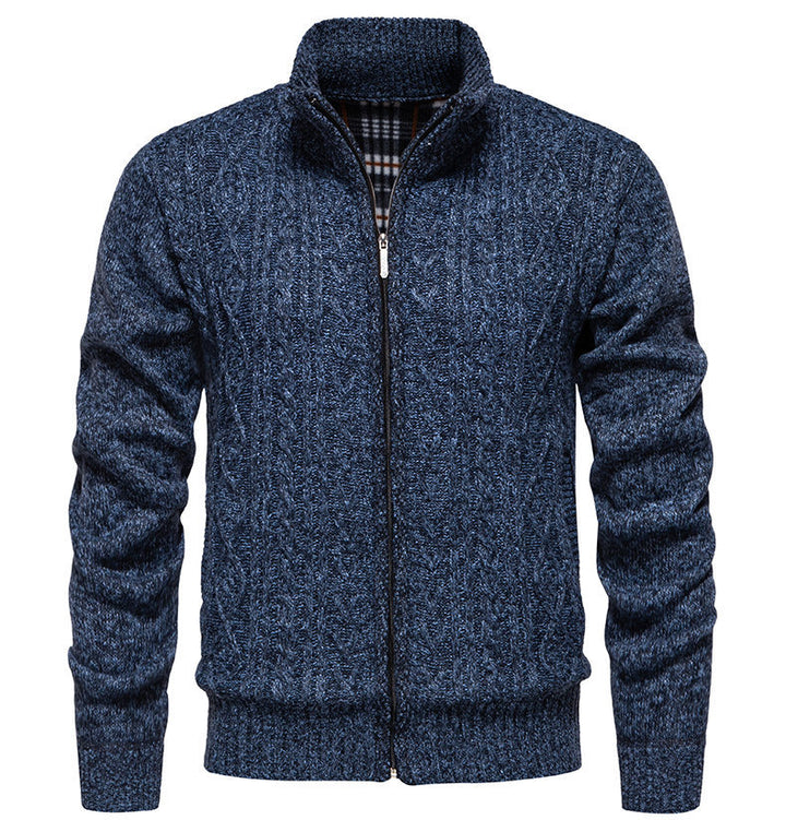 Herren Strickjacke mit hohem Kragen und Reißverschluss Echoarchiv