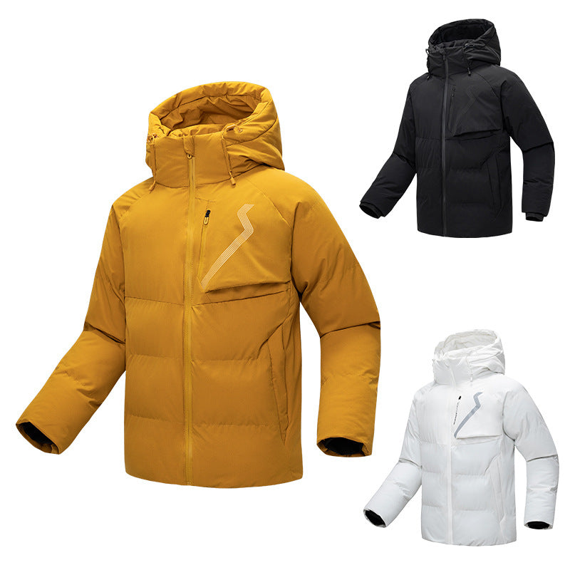 Herren Technische Daunenjacke mit isolierender Kapuze und hochfunktionalen Taschen Echoarchiv