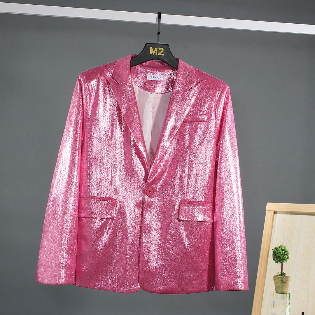 Herren schimmernder Blazer mit luxuriösem Obermaterial und klassischem Schnitt Echoarchiv