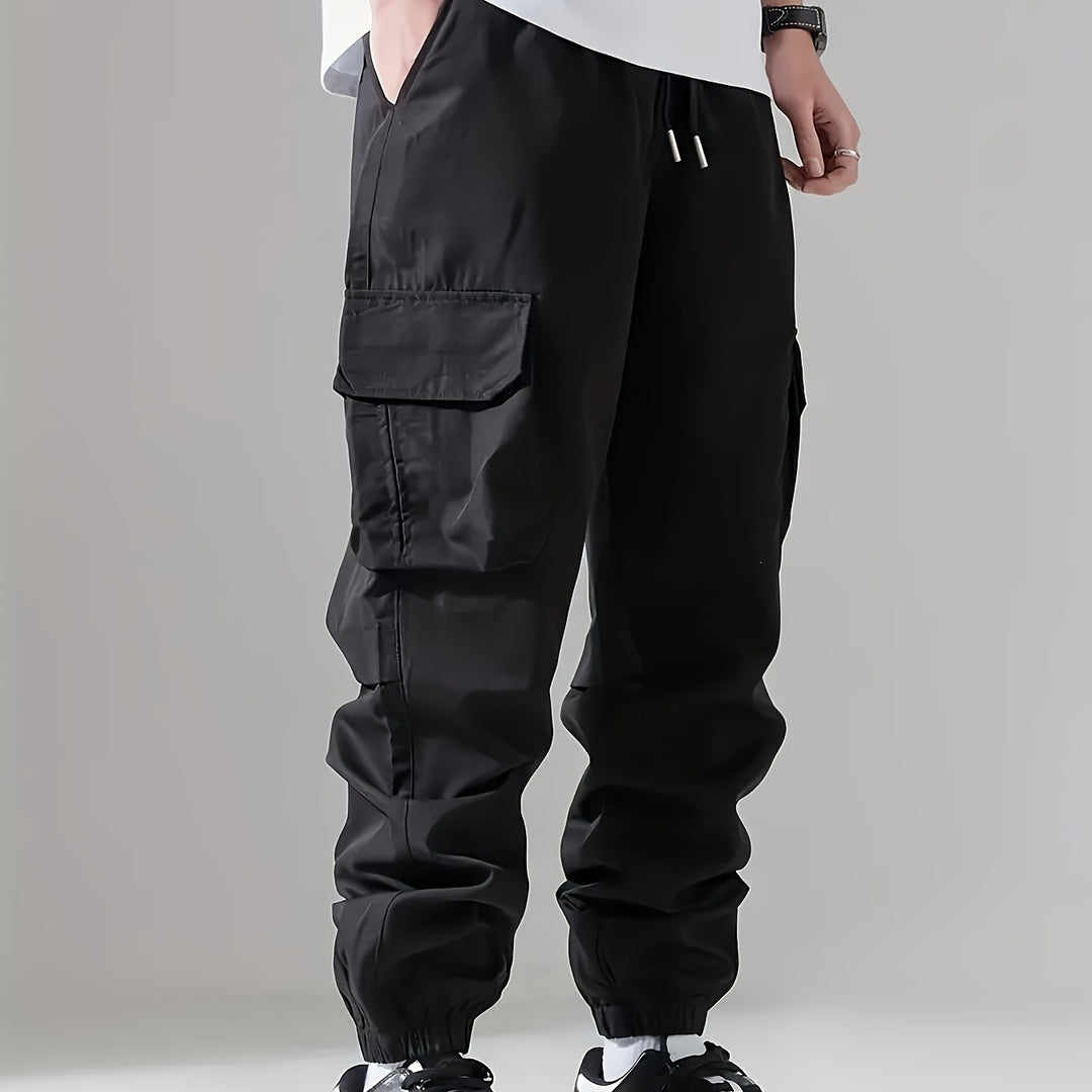 Herren Cargo-Jogginghose mit Kordelzug, Mehrfachtaschen & elastischen Bündchen Echoarchiv