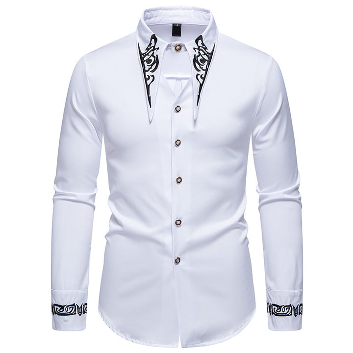 Herren modisches Hemd mit kreativem Kragen-Design Echoarchiv