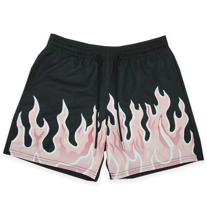 Männer Flame-Grafik Sport Shorts Echoarchiv