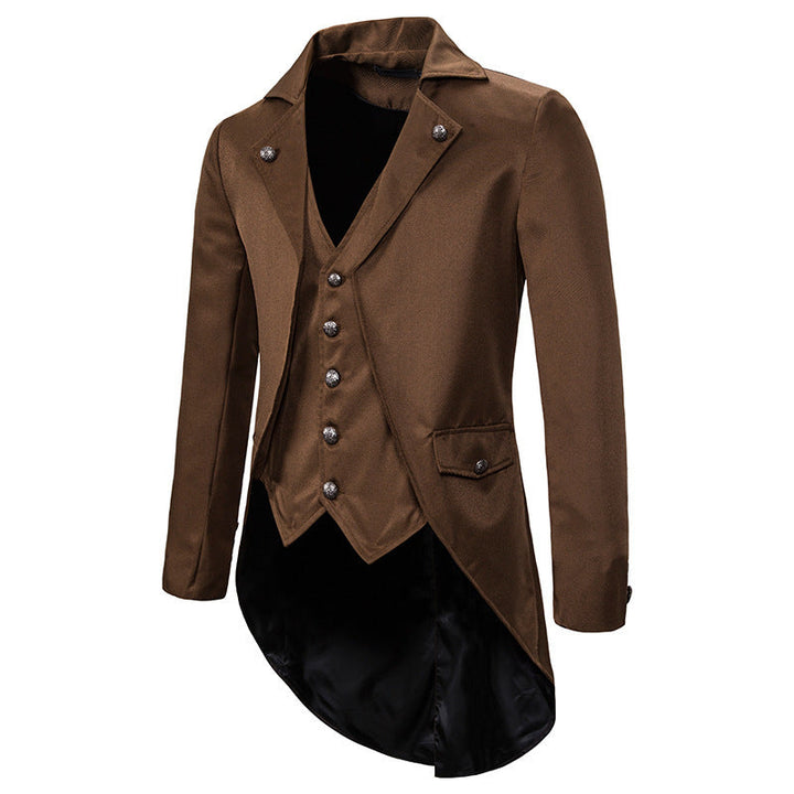 Herren eleganter StEchoarchivmpunk-Sakko mit asymmetrischem Schnitt und edlen Details Echoarchiv