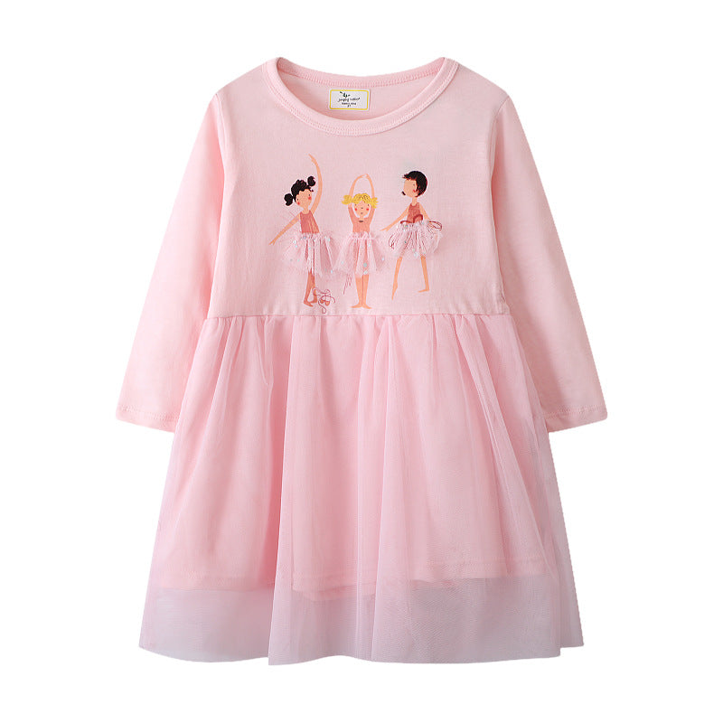 Mädchen Ballettkleid mit Tüllrock und lebhaften Tänzerinnen-Applikationen Echo Archiv