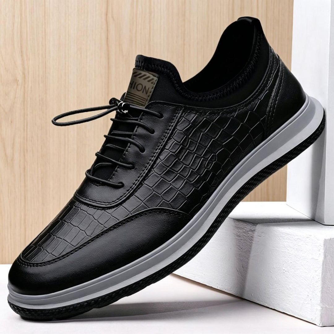 Herren Elegante Sneakers aus Kunstleder mit Kroko-Optik Echoarchiv