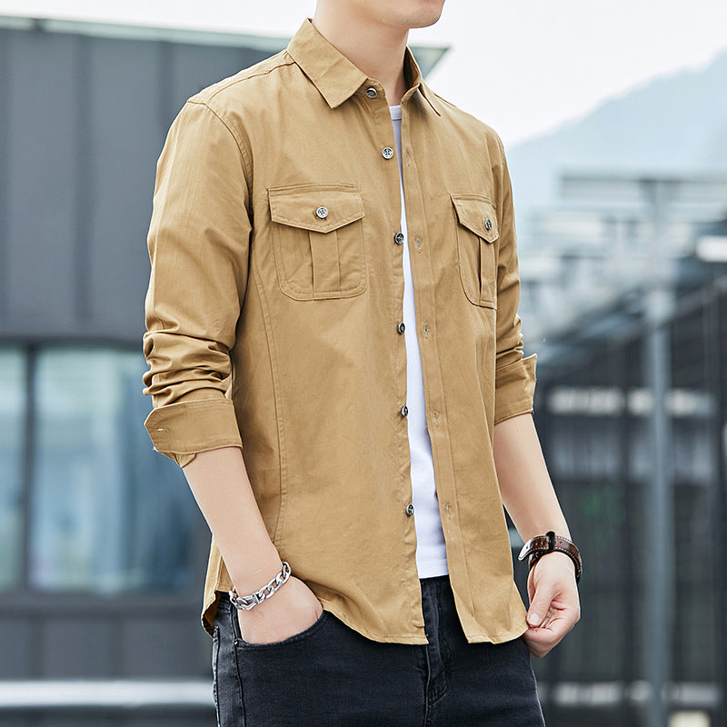 Herren Leichtes Military-inspiriertes Overshirt mit Epauletten und Brustpattentaschen Echoarchiv