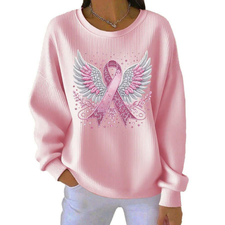 Damen Komfortabler Sweatshirt mit markantem Schriftzug Echoarchiv