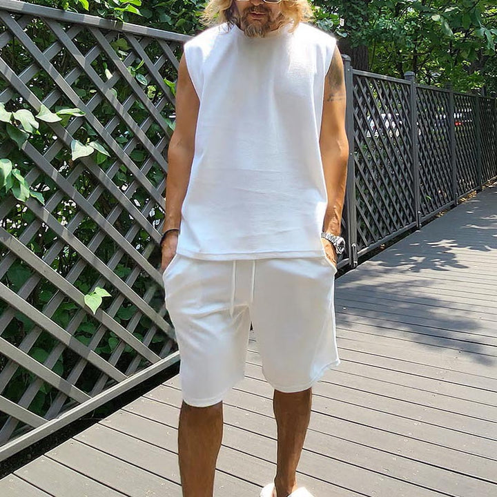 Herren lässiges Kurzarm Sweatshirt und Shorts Set Echoarchiv