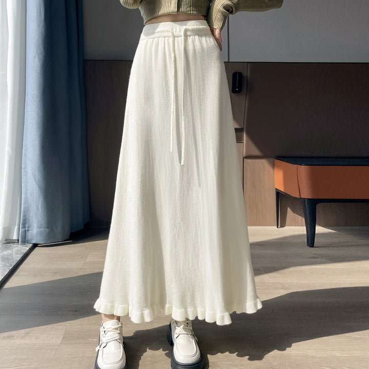 Damen Eleganter und fließender Maxirock mit Volantabschluss Echo Archiv