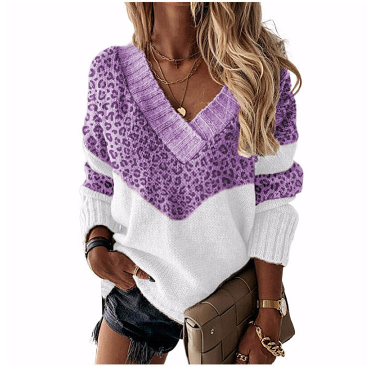 Damen nan V-Ausschnitt Strickpullover mit Chevron-Muster und Oversize-Schnitt Echo Archiv