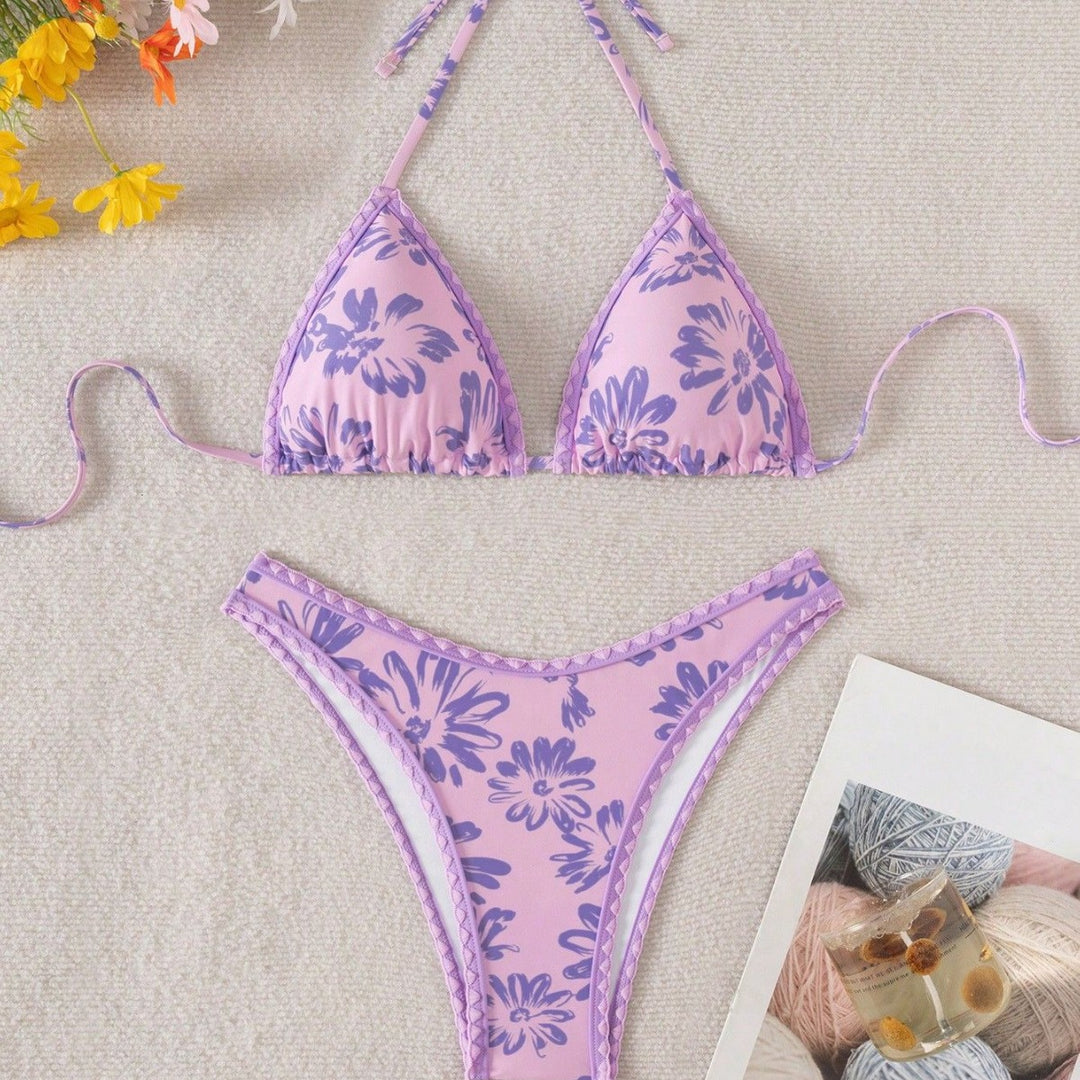 Damen Triangel-Bikini mit verspieltem Blumenmuster Echo Archiv