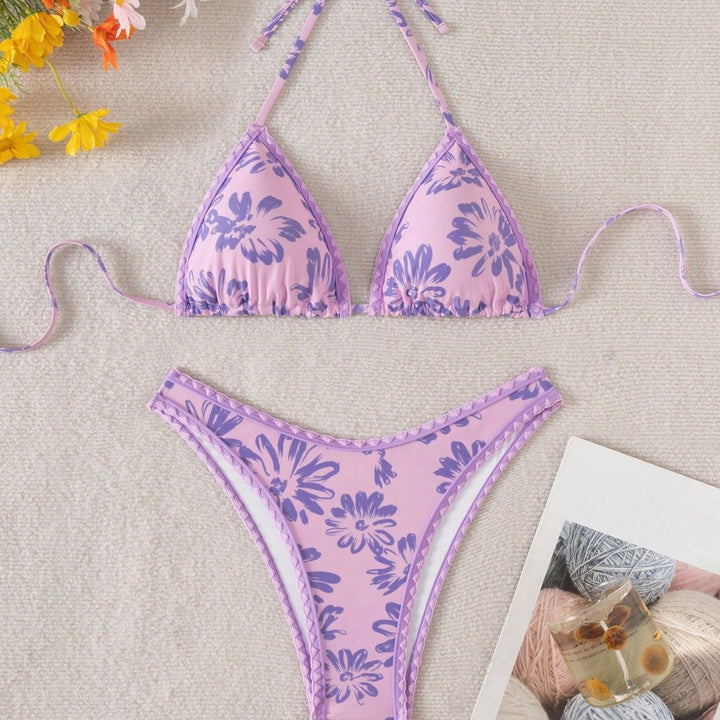 Damen Triangel-Bikini mit verspieltem Blumenmuster Echo Archiv