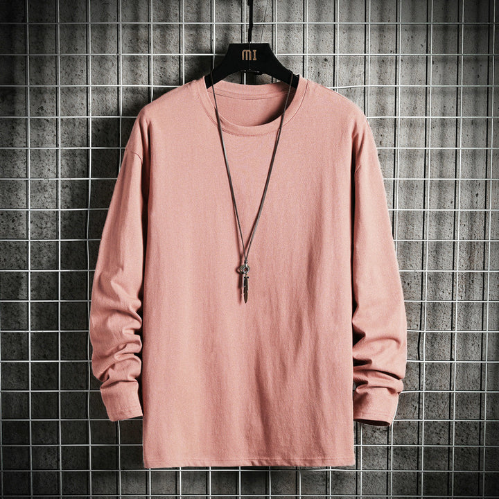 Herren nan lässiges Baumwoll-Basic-Langarmshirt mit Rundhals, Relaxed Fit und verstärkter Saumverarbeitung Echo Archiv