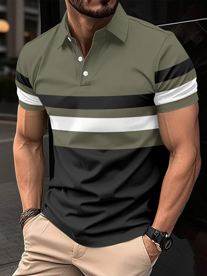 Herren Trendy Gestreiftes Aktiv Polo-Shirt Echoarchiv