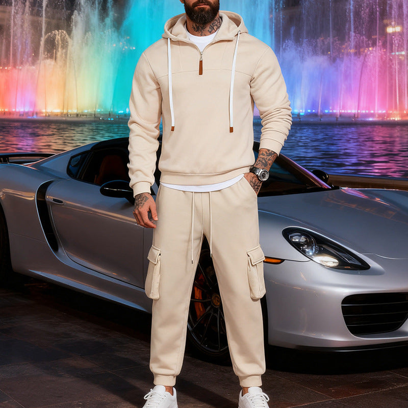 Herren Cargo-Joggerhose mit multifunktionalen Klapptaschen elastischem Bund und gerippten Bündchen – Bravaro