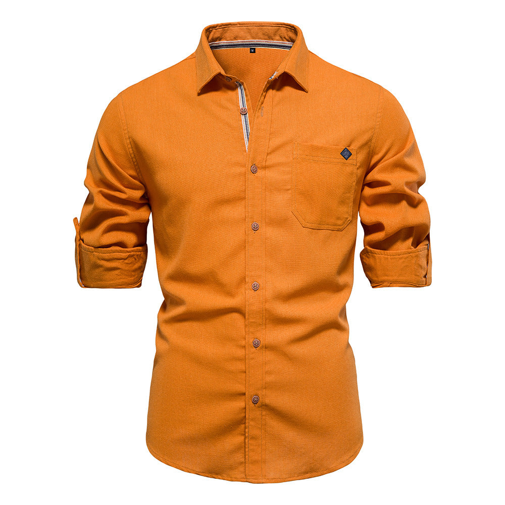 Herren Button-Down Hemd aus robustem Baumwollmix mit praktischem Brusttasche Echoarchiv