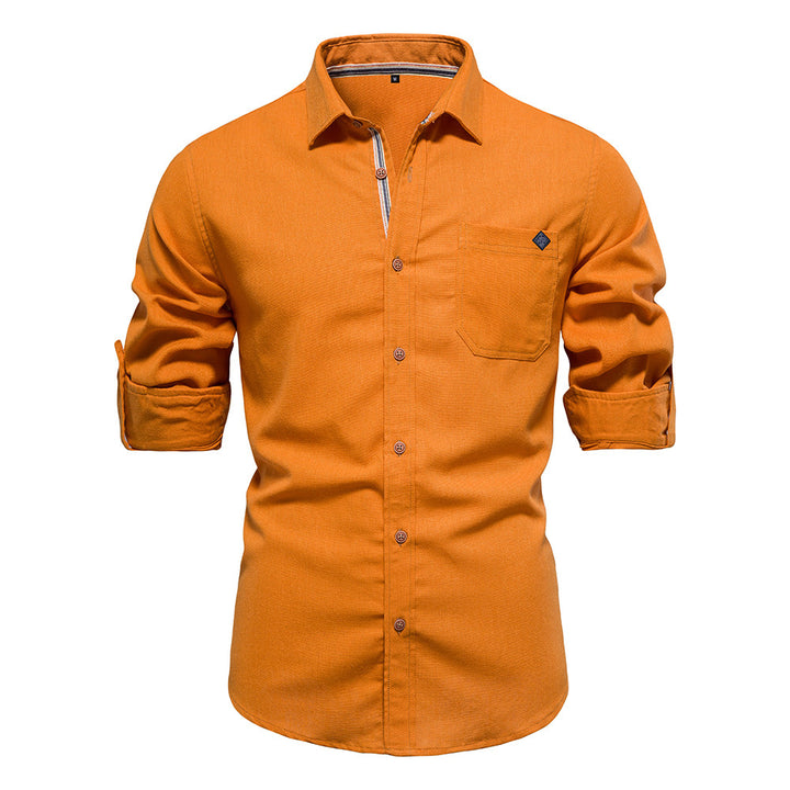Herren Button-Down Hemd aus robustem Baumwollmix mit praktischem Brusttasche Echoarchiv