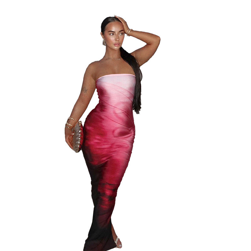 Damen Bodycon Maxi-Kleid mit elegantem Farbverlauf Echo Archiv