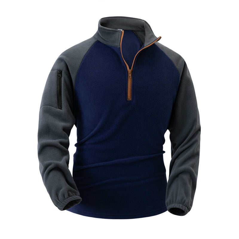 Herren Fleece-Pullover mit halbreißverschlus und funktionalen Taschen Echoarchiv