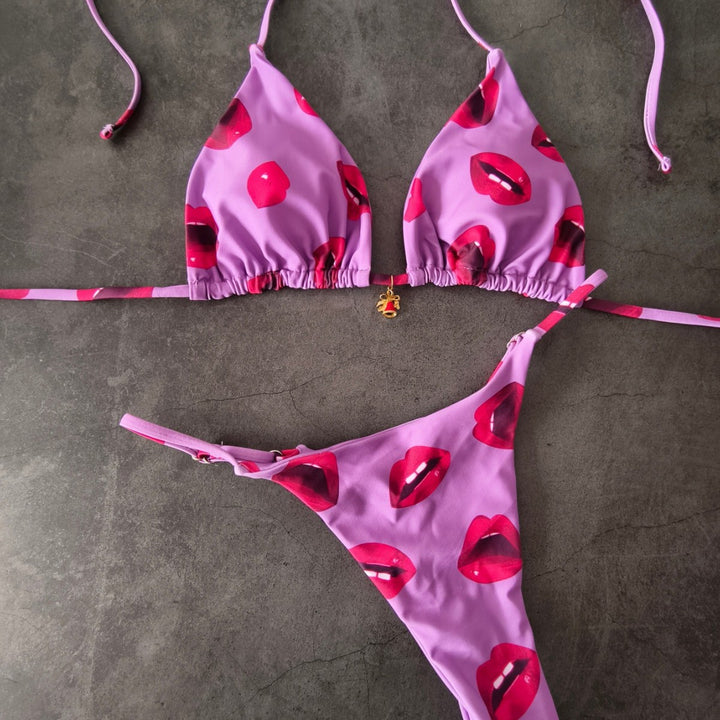 Damen Bikini-Set mit verstellbarem Triangel-Oberteil und hoch geschnittenen Hüftbund Echo Archiv