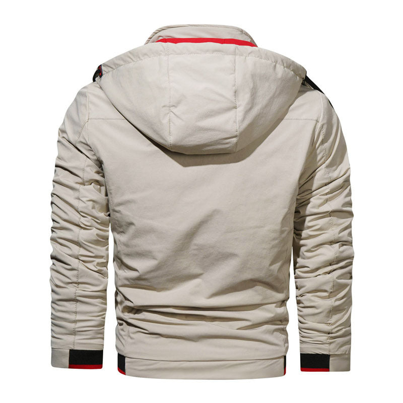 Herren leichte Tech-Softshelljacke mit Kapuze, versiegelten Reißverschlüssen und kontrastierten Bündchen – Taviero