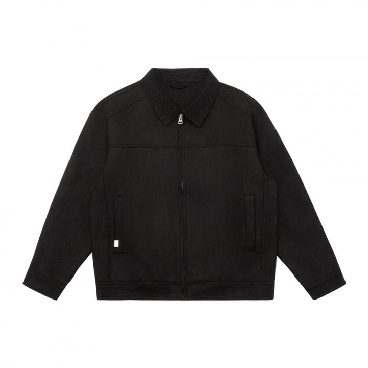 Herren Kastenförmige Zip‑Blousonjacke mit Cordkragen und minimalistischen Eingrifftaschen Echo Archiv