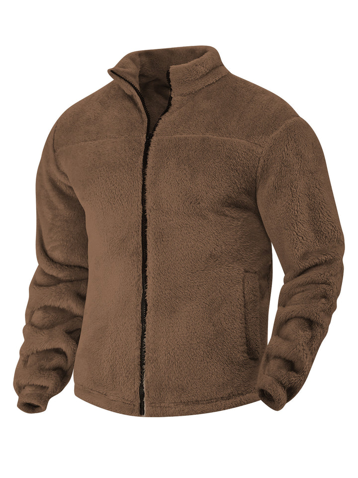 Herren Fleece-Jacke mit hohem Kragen und weichem Innenfutter Echoarchiv