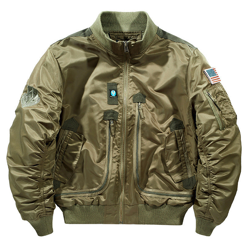 Herren nan windabweisende Pilot-Flightjacke mit modularen Fronttaschen, Ärmelorganizer und elastischem Bund Echo Archiv