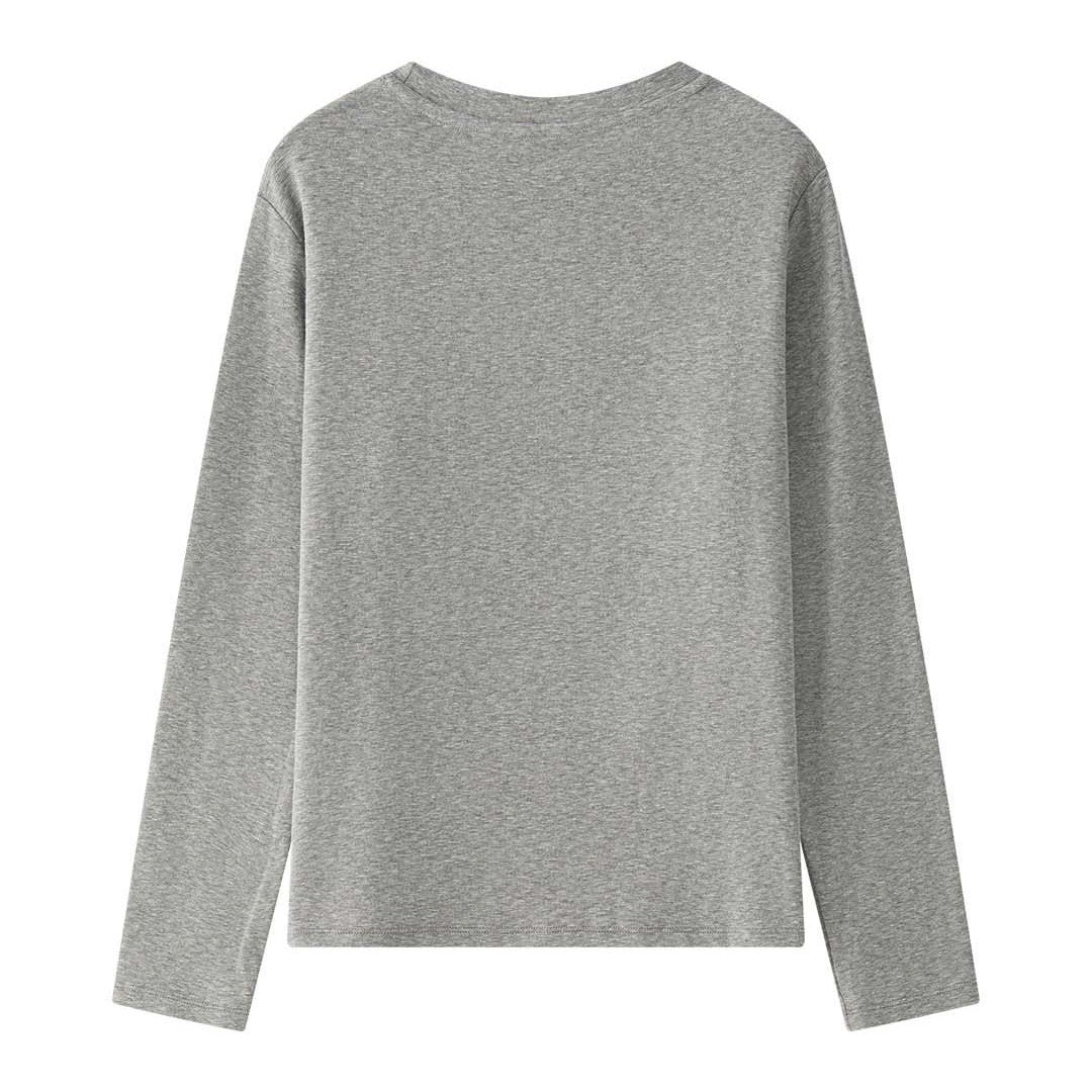 Damen Feines Longsleeve aus Bio-Baumwolljersey mit Rundhalsausschnitt und geradem Saum Echoarchiv