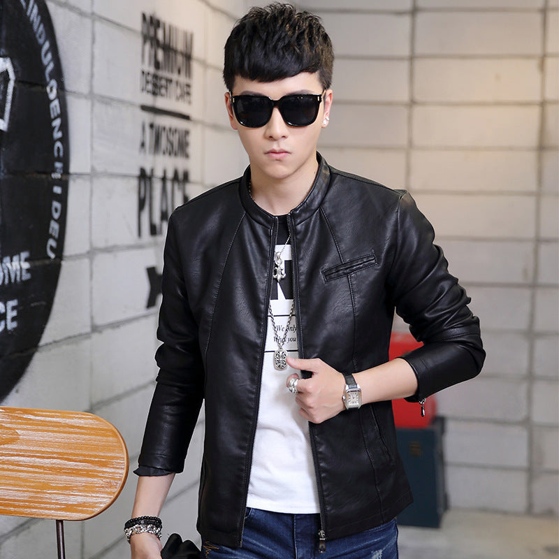 Herren modische Kunstlederjacke mit stylischem Steppdesign Echoarchiv